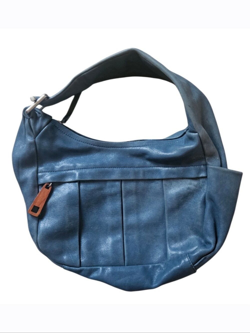 Kenneth Cole New York Pleated Genuine Leather Hobo Shoulder Bag